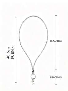 1 Pack Rhinestone Neck Badge Lanyard, ID And Key Strap Rhinestone Office Lanyard, 31.5 Inch (Approx. 80 Cm) Shiny Neck Strap With Metal Buckle And Key Ring, Crystal Lanyard, ID, Key Strap (White) - A - View 7