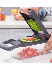 1 Set Multi-Function Vegetable Slicer, Multi-Function Fruit Slicer, Kitchen Accessories, Manual Food Chopper, Vegetable Slicer, With Storage Box And Blades, Onion Chopper, Potato Grater, Kitchen Gadgets, Dorm Essentials, Kitchenware - Multicolor - View 9