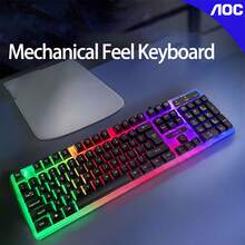 AOC Kombo keyboard dan mouse berkabel KM100, tersedia dalam warna hitam dan putih, plug and play, tahan air IPX4, desain ergonomis, kompatibel dengan PC Windows. - View 8