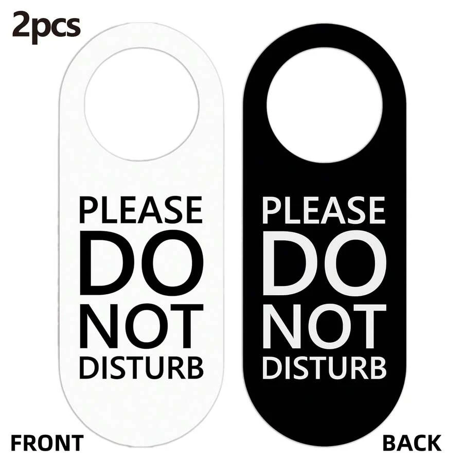 2/4pcs Do Not Disturb Door Hangers, Minimalist Modern Black & White Double-Sided Privacy Signs For Office, Meeting Room, Hotel, Bedroom, Study, Productivity Tool Aesthetic, 8.27x3.54 Inches - C - View 1