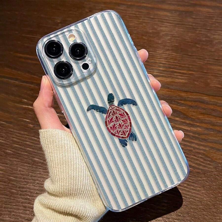 High Transparency Full Screen White Starry Sky Turtle Painted Anti-Fall Transparent Phone Case, Compatible With Iphone Series/ Series, Compatible With Xiaomi/ - Multicolor - View 1