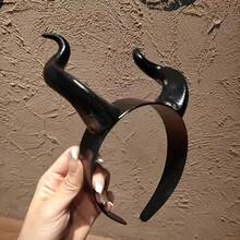 1pc Small Horn Headband, Devil Horn Hair Hoop Decorative Headpiece, Party Performance Prop, Costume Accessory - S - View 4