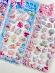Multi-Color 3D Embossed Epoxy Resin Stickers, Cute Animal 3D Phone Decorative Stickers, High-Quality Crystal Stickers, Refrigerator Stickers, Notebook Decorative Stickers, Children's Painting Stickers, Waterproof Decorative Stickers - Multicolor - View 5