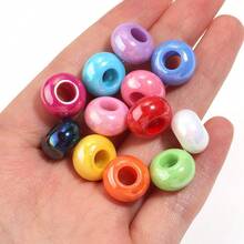 50Pcs Acrylic Colorful Abacus Beads Large Hole Wheel Beads Suitable For DIY Bracelets Keychains Necklaces Stationery Pens Holiday Decorations Abacus Beads Tassel Dreamcatcher Making Hanging Rope Beads - Multicolor - View 4