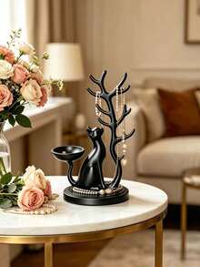 1pc Durable Elegant Cat & Tree Shaped Jewelry Storage Box For Women - Multicolor - View 9