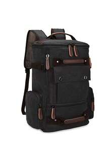 [Ransel Kanvas Multifungsi] Ransel Kanvas Tahan Lama - Gaya Vintage Multifungsi, Cocok Untuk Mendaki dan Perjalanan Sehari-hari - Kompartemen Laptop, Tali Bahu yang Dapat Diatur, Penutup Resleting, Lapisan Poliester, Tas Sekolah yang Mudah Dibersihkan - MultiWarna - View 7