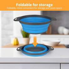 1pc Foldable Portable Kitchen Washing Basin With Drain For Camping And Outdoor Use - Blue - View 4