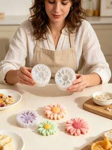 6pcs/Set Daisy Decorative Mold, DIY Scented , DIY Craft Plaster Decorative Mold, Handmade Soap, Diffuser Stone Silicone Mold - A - View 11