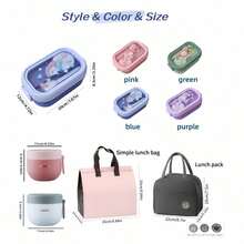 1pc Cute Cartoon Lunch Box With Utensils, Leak-Proof Stackable Portable Lunch Container, Back To School Essential, Suitable For School, Picnic And Outdoor Dining - Multicolor - View 10
