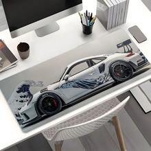 1pc Extra Large Extended Wave Sports Car Pattern Mouse Pad, With Non-Slip Rubber Bottom And Stitched Soft Cloth Material Keyboard Pad. Sports Car Ukiyo-E Wave Fusion Aesthetic With Non-Slip Rubber Bottom And Stitched Soft Cloth Material Keyboard Pad, Suitable For Gaming, Home Office And Study Scenarios. - View 6