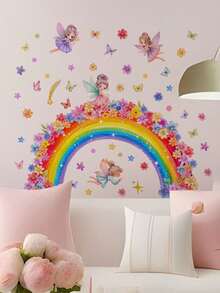 水彩彩虹童話兔子牆貼，自黏可移除，柔和色彩幫助孩子感知色彩，營造溫馨有趣的空間，北歐莫蘭迪風，適合客廳與臥室的 DIY 牆面裝飾 - 牆貼 - 查看 7