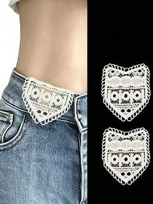 5pcs/Set Handmade Belt Extender, Adjustable, Washable, Exquisite Embroidery Design, Easy To Install, Comfortable To Wear, Waist Adjuster, Handmade Lace Accessory, Suitable For Maternity Wear And Casual Pants - A - View 6