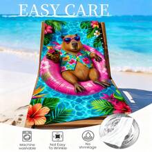 1pc Summer Theme Microfiber Beach Towel, Suitable For Beach, Swimming Pool, Camping And Swimming, Swimming Pool Towel, Fitness Towel - Red - View 5