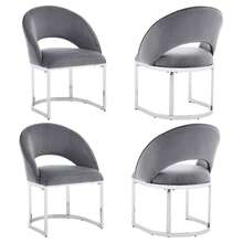 Dining Chairs Modern Style Grey Silver Set Of 4 - 灰色 - 查看 8