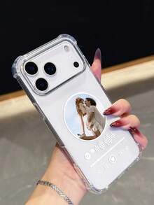 1 Music Pattern Customized Couple Photo Parent-Child Photo Pet Photo Dog Photo Travel Vacation Friend Photo Transparent Anti Fall Phone Case, Compatible With IPhone 11/12/13/14/15/16 Pro/16 Pro Max/16 Plus/17/Air/17 Pro/17 Pro Max/S25/S26 Ultra/S24 Plus/S25 Edge/A56/A55/A54/A17 Waiting For Android Phone Models, It Is Very Suitable As A Commemorative Gift To Give To Friends - Clear - View 7