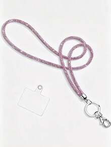 1 Pack Rhinestone Neck Badge Lanyard, ID And Key Strap Rhinestone Office Lanyard, 31.5 Inch (Approx. 80 Cm) Shiny Neck Strap With Metal Buckle And Key Ring, Crystal Lanyard, ID, Key Strap (White) - A - View 12