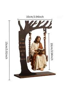 1pc Easter Swing Hanging Ornament, Home Decor, Tree Statue, Sculpture Decoration, Suitable For Church Easter Gift, Year-Round Display Decoration, Perfect Gift Choice, Halloween, Christmas Decoration - Multiple Colors - View 3