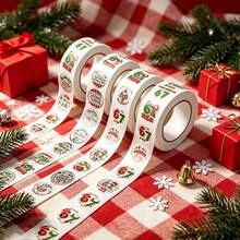 500pcs/Roll Christmas Round Roll Stickers, Holiday Gift Sealing Labels, Self-Adhesive Vinyl Labels, Suitable For Planner, Scrapbook And DIY Decoration - Multicolor - View 9