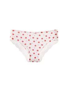 Aesletic 3Pcs Women Cherry & Heart Print Briefs, Lace Trim Bow Decor Soft Daily Underwear Multipack - Multicolor - View 4