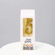 創意數字生日蛋糕蠟燭裝飾，適合生日派對 - 金色 - 查看 10