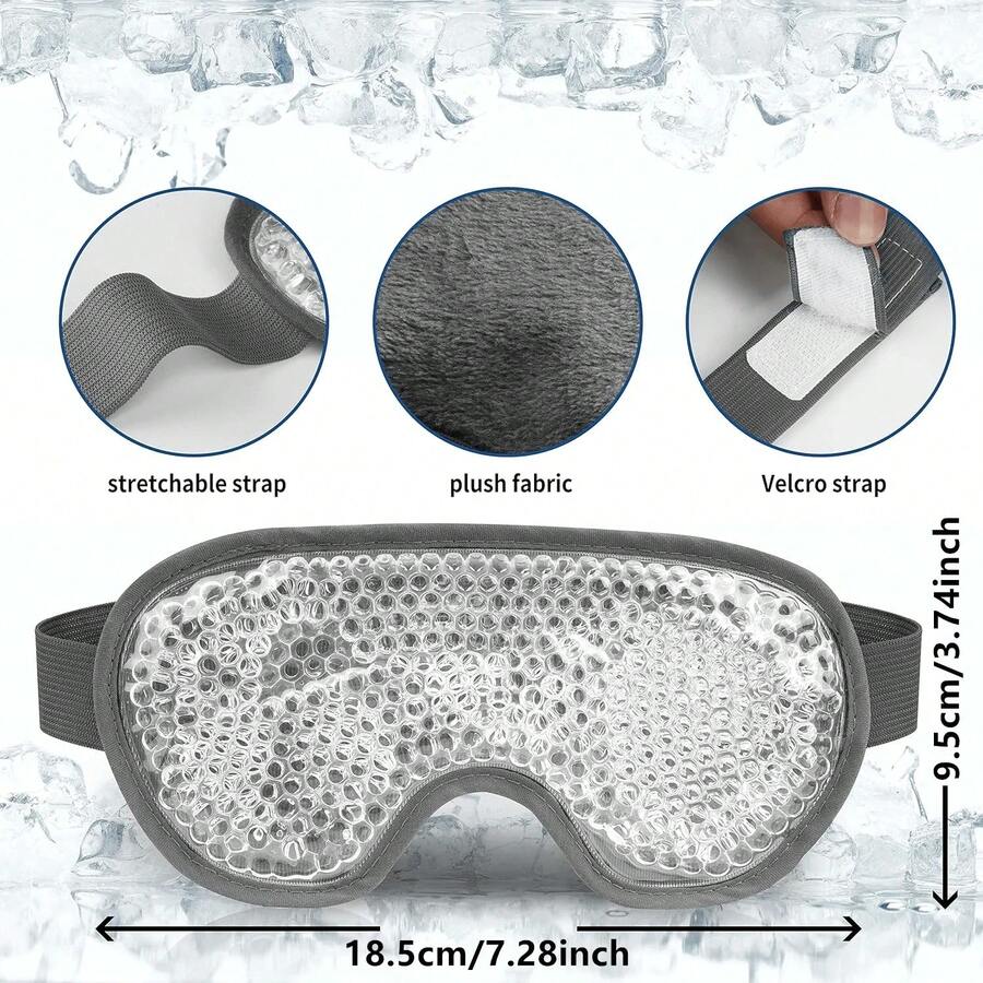 1/2pcs Gel Bead Cooling Eye Mask, Reusable Cold Compress Ice Pack, Rest Travel Sleep Eye Mask, Relieve Eye Fatigue Ice Compress Eye Mask