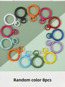 8/20/50/100pcs Random Color O-Ring Spring Buckle Hooks, Metal Carabiner Clips DIY Jewelry Connectors, Suitable For Keychains And Dog Leashes - Round Keychain - View 8