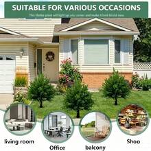1pc Artificial Green Cypress Tree, Green Faux Plant, Durable Weather-Resistant Plastic Artificial Plant, Suitable For Outdoor Wedding And Porch Decor, With Ground Stake - A - View 7