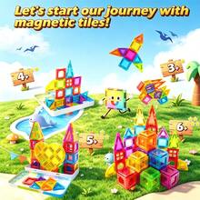 Mini Magnetic Blocks Kids Building Toys, Magnetic Toys, Colorful Magnetic Building Blocks For Children, Educational Magnet Toy Set Creativity Toy Gift For Kids Boys Girls, Random Colors(Suitable For Ages 3+) - Multicolor - View 2