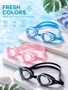 Adult Swim Goggles Anti-Fog Waterproof Swimming Eyewear High Definition Anti-Fog Lens - Leak-Proof, - Suitable For Training, Pool, Beach - Pink - View 3