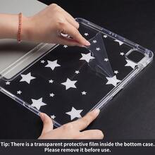 Y-Shaped Folding Protective Case Compatible With IPad (A16) 11th Gen 11-Inch, 10th Gen 10.9-Inch, Air 8 (M4) 11-Inch 2026, 7th/8th/9th Gen 10.2-Inch, Pro 11 2020-2022, Air 7/6 (M3/M2) 11-Inch, With Pencil Slot, Smart Protective Case, Soft TPU Back Shell, Auto Wake/Sleep - Pink Star - View 9