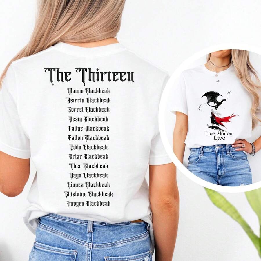 Dark Academia T-Shirt, "Live Manon, Live" Design, TOG Fan Apparel, Gift For Book Lovers - Black - View 1