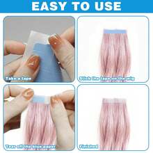 120pcs Hair Extension Tape, Double-Sided Adhesive, Pre-Cut, Waterproof & Sweat-Proof, Invisible Glue, Suitable For Wigs And Hair Extensions - View 4