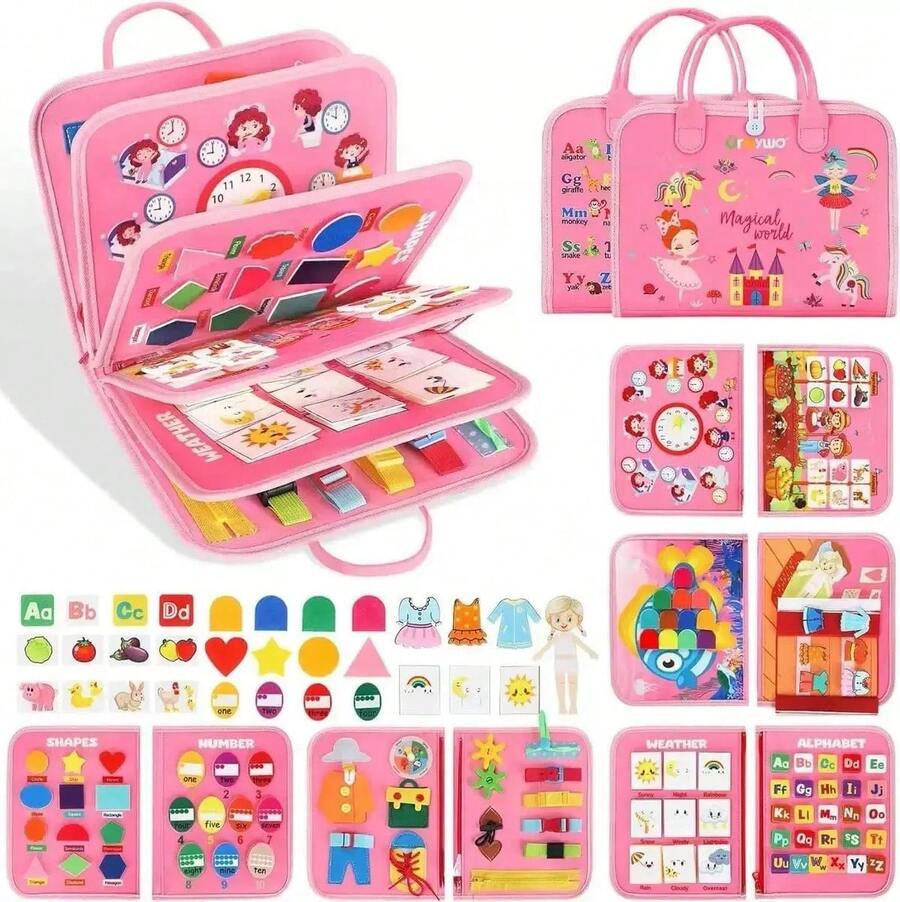 Kids Magnetic & Felt Playboards - Rose Red - View 1