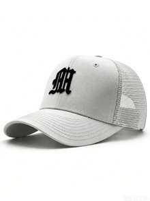 1pc Letter Fashion Embroidered Baseball Cap, Sun Protection Breathable, Versatile Style, Unisex, Suitable For Travel, Outdoor Sports, Holiday Gift - White - View 3