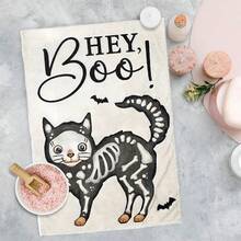 2/4/48pcs Halloween Series Black Cat Skeleton Pattern Printed Kitchen Towels - Super Soft, Highly Absorbent Polyester Dishcloths And Hand Towels, Perfect For Holiday Decor, Kitchen Decor, Party Decor - Multicolor - View 9