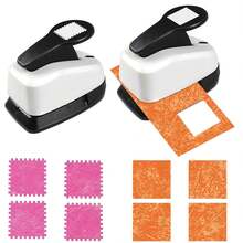 1pc Stamp Punch, Square Hole Punch, 1 Inch Paper Punch, 2 Hole Punch, Punch For Scrapbooking Projects - Multiple Styles - View 1