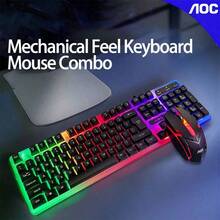 AOC Kombo keyboard dan mouse berkabel KM100, tersedia dalam warna hitam dan putih, plug and play, tahan air IPX4, desain ergonomis, kompatibel dengan PC Windows. - View 9