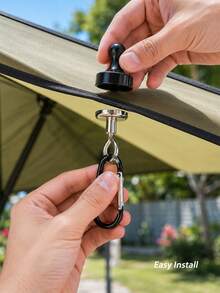 4/2/1pc Magnetic Tent Hooks With Carabiner Clips, Heavy Duty Strong Magnetic Hooks, Detachable Portable Camping Tent Hanging Rack, Multi-Function Metal Magnetic Clips, Suitable For Outdoor Tents, RVs, Awnings, Sunshades - Multicolor - View 1