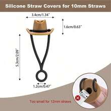 4pcs Straw Caps, Compatible With Cups, Silicone Straw Caps, Cowboy Hat Design, Suitable For 10mm (0.4 Inch) Straws, Cute Women's Gift - Multicolor - View 4