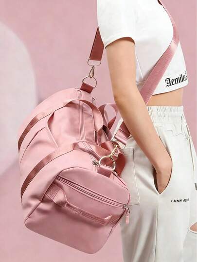 1pc Large Capacity Training Bag, Travel Bag, Gym Bag, Overnight Vacation Luggage Bag, Dry & Wet Separation Shoe Compartment, Weekend Carry-On Bag, Suitable For Business, Vacation, Outdoor, Skiing Leisure, Fitness Travel Bag, Overnight Bag, Handbag, Sports Bag, School Supplies, Student Back To School Supplies, Handbag, Weekend Bag, Tote Bag, Couple Bag.