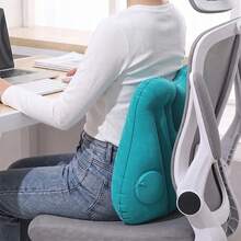 1pc Automatic Press-To-Inflate Lumbar Support Pillow, Flocked Inflatable Waist Cushion, Portable Foldable Office Chair Back Support Pad, Car Home Travel Camping Back Relief Inflatable Cushion Gift - Multicolor - View 8
