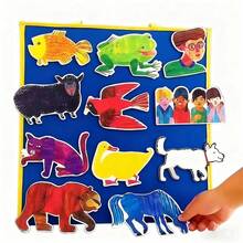 Quixorblex 11Pcs Cartoon Animal Storytelling Set, Interactive Character Props, Classroom Drama Teaching Aids, Script Role Play Accessories, Teacher Learning Supplies For Family Learning Activities - Multicolor - View 5