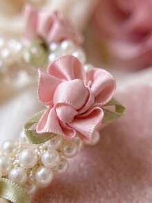 2/4pcs/Set Pearl Flower Hair Scrunchies, Sweet Hair Accessories - Suitable For Girls And Women, Applicable For Daily Outings, Back To School, Dating, Vacation, Gatherings, Parties - Multicolor - View 9