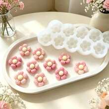3D Peach Blossom Silicone Mold, Suitable For Resin, Plaster, Concrete Handmade Crafts – Multi-Purpose Mold, Suitable For DIY Candles, Wax, Resin Jewelry Box, Flower Pot Mold – Gift For Craft Enthusiasts And Home Decor - Peach Mold - View 1