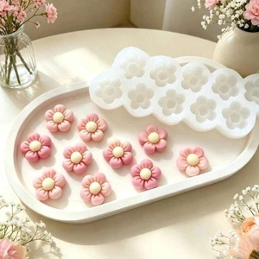 3D Peach Blossom Silicone Mold, Suitable For Resin, Plaster, Concrete Handmade Crafts – Multi-Purpose Mold, Suitable For DIY Candles, Wax, Resin Jewelry Box, Flower Pot Mold – Gift For Craft Enthusiasts And Home Decor - Peach Mold - View 1