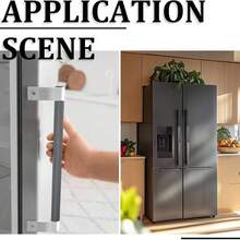 [Handle Protector Set]2pcs/Set Refrigerator Handle Protector, PU Leather Material - Oil-Resistant Anti-Collision Door Handle Protector, Leather Handle Cover, Suitable For Various Kitchen Appliances, Office And Home Doors - Grey - View 10