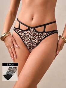 Hourtrue 3pcs/Pack Women's Printed Comfortable Bikini Panties - Multicolor - View 1