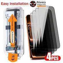4片裝隱私鋼化玻璃螢幕保護貼，相容 iPhone 18 Pro Max/18 Pro/17 Pro Max/17 Air/17/15 Pro Max/16 Pro Max/16/16e/15/14/13/13 Pro/12/11，防偷窺，易安裝，附自動除塵工具，一鍵貼合，防刮耐磨，表面光滑，隱私保護，防塵，手機螢幕保護貼 - 4Pcs - 查看 34