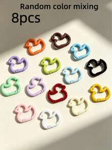 8/15/30pcs Colorful Duck Shaped Keychains, Random Color Distribution, Suitable For Crafts, Key Rings And Keychain Decoration, Can Be Used For DIY Keychains - Duck Keychain - View 8