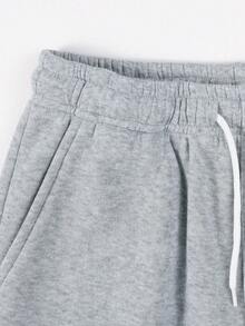 1 buah Celana Panjang Kasual Model Jalanan Amerika untuk Anak Perempuan, Potongan Lebar dan Berlipat - Light Grey - View 6